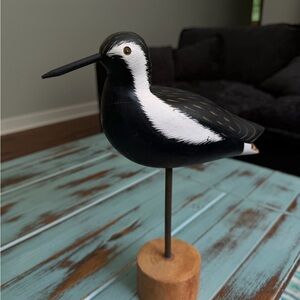 Vintage Hand-Carved Wooden Shorebird